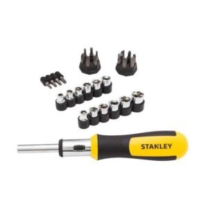 Conjunto de chaves de fenda com catraca, pontas e soquetes de 29 peças