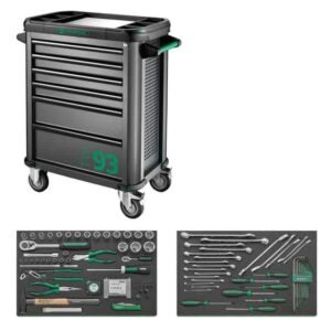 Kit de ferramentas de espuma profissional Stahlwille 93/111 111 peças em armário com 6 gavetas TTS93